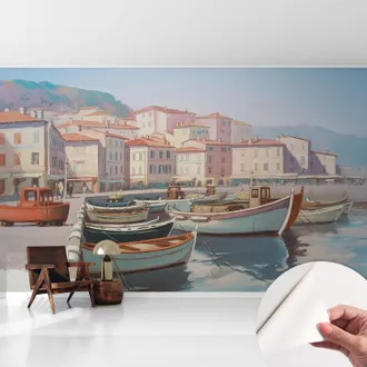 Tulup Carta Da Parati Adesiva - Fotomurale - Facile Da Applicare - Per La Soggiorno - Camera Da Letto - Porto Sul Mare 416x254 Cm