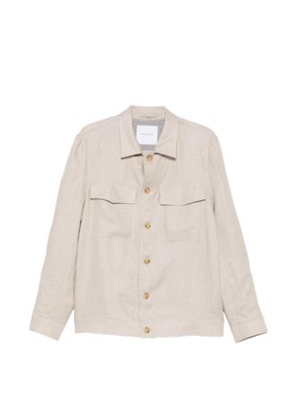 Lubiam Brando Beige Textured Flap Overshirt