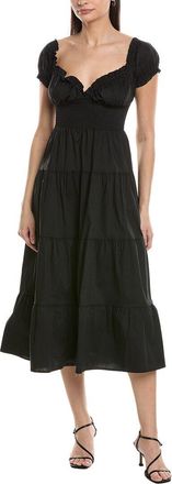 WeWoreWhat Weworewhat Puff Sleeve Tiered Smocked Midi Dress