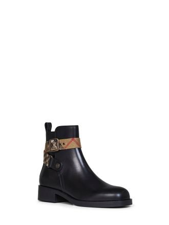 Burberry Womens Ankle Boots Huntley Black Leather Calf