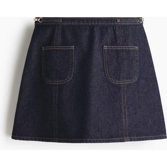 H&M A-line Denim Skirt in Dark Denim Blue at Nordstrom, Size 10