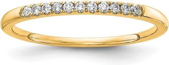 Diamond2Deal 14k Gold Lab Grown Diamond Wedding Band Ring 1/10Ct Clarity- VS Color- G-H