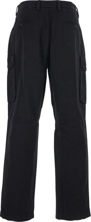 C.P. Company Mens Cargo Pants Black Cotton Trousers