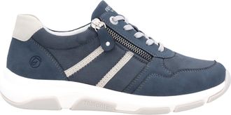 Remonte Keilsneaker REMONTE, Damen, Gr. 36, blau (jeansblau, hellgrau), Lederimitat, Textil, Schuhe Keilsneaker, Freizeitschuh, Halbschuh, Schn&uuml;rschuh in vega