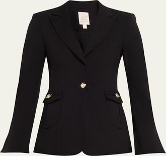 Cinq à Sept Sable Tapered Single-Breasted Blazer