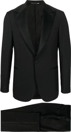 Canali single-breasted two-piece suit - men - Cupro/Mohair/Wool - 52 - Black