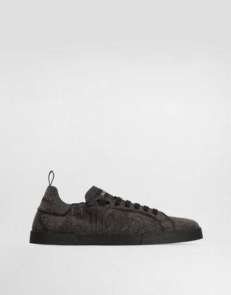 Dolce & Gabbana Portofino Denim Sneakers - Man Sneakers Black 41.5