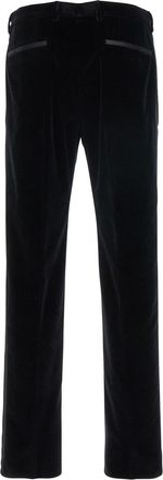 Dolce & Gabbana Mens Black Velvet Stretch Pants With Belt Loops Cotton Trousers