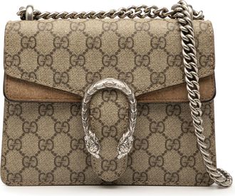 Gucci Pre-owned Womens Small Gg Supreme Dionysus Crossbody - Sage Green Textile - One Size