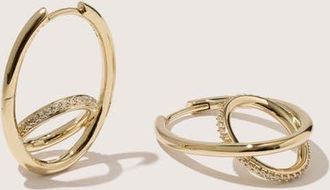 Otiumberg 14kt Gold Vermeil Pave Spiralis Earrings in Yellow Toned Gold at Nordstrom