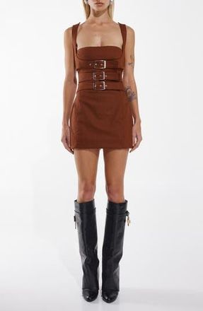BY.DYLN Cindy Harness Strap Minidress in Rust at Nordstrom Rack, Size Small