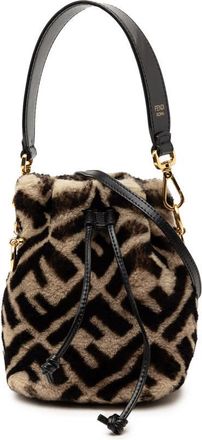 Fendi Pre-owned Fendi Mini Zucca Shearling Mon Tresor Bucket Bag Ladies 6U9H16GNAH20UHH1