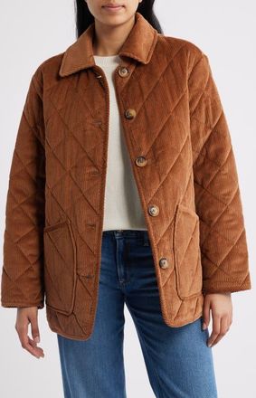Bernardo Quilted Corduroy Jacket in Cognac at Nordstrom, Size Xx-Large