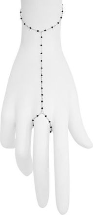 Nashelle Iris Bead Hand Chain in Sterling Silver/Black at Nordstrom