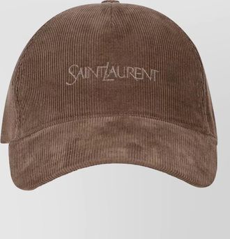 Saint Laurent corduroy cap curved visor casual style