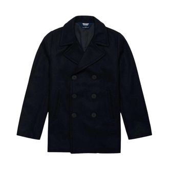 Sebago Reefers Bonded Wool Pea Coat - Heren - Mantel - Blauw - M - Wol - Jassen