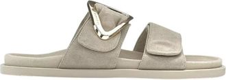 INUIKII Dreamer Buckle Slippers - Dames - Sandalen - Grijs - 39 EU - Leer - Schoenen