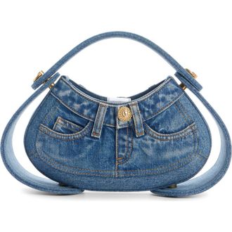 Balmain Medium Jolie Madame Denim Top Handle Bag in 6Ff Denim at Nordstrom