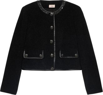 Oltre Korte Jas met Stenen - Dames - Vesten - Zwart - 4XL - Leer - Truien & Vesten
