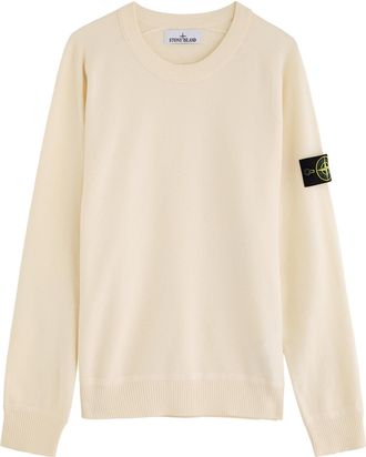 Stone Island Badge Cotton Jumper - Ivory - S