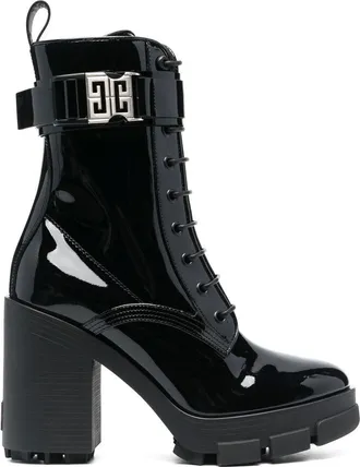 Givenchy buckle-fastening 110mm boots - women - Rubber/Calf Leather/Calf Leather - 38.5 - Black