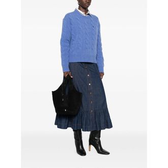 Ralph Lauren Suede Calf Tote Bag - Black