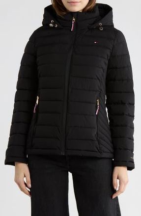 Tommy Hilfiger Stretch Water Resistant Quilted Jacket in Black at Nordstrom Rack, Size X-Large