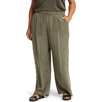 Eileen Fisher Pleated High Waist Pants in Grove at Nordstrom, Size 2X