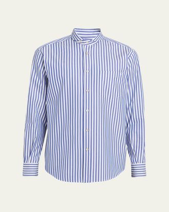 Valentino Garavani Mens Striped Cotton Shirt