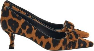 Ferragamo Ferragamo Siwar Leopard-Print Vara Pumps, Size 7 C