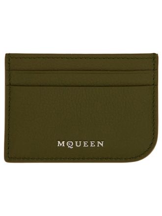 Alexander McQueen Calf Leather Card Case - Green