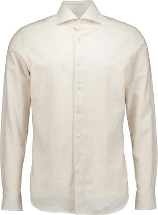Xacus Washed Shirt - Heren - Casual Overhemden - Beige - M - Overhemden