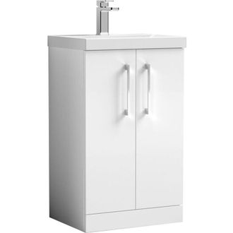 Nuie Nuie - Arno Floor Standing 2-Door Vanity Unit with Basin-1 500mm Wide - Gloss White