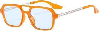 Generic Mens Vacation Driving Sunglasses Outdoor Driving Womens Commuter Sun Glasses(Orange)