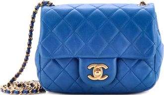 Chanel Pearl Crush Square Flap Bag Quilted Lambskin Mini crossbody bag - Blu