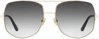 Tom Ford FT078328B Gradient Lens Aviator Sunglasses - Rose gold