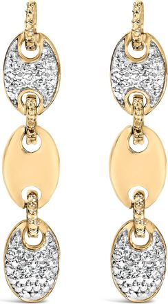 House of Brilliance Gold Vermeil 1/10 Cttw Diamond Bold Disc Link Earring