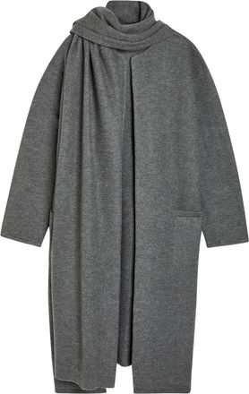 Maria McManus Scarf-effect Merino Wool Coat - Charcoal - S (UK8-10 / S)