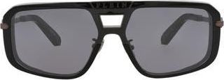 Philipp Plein 99mm Aviator Sunglasses in Black Gunmetal Smoke at Nordstrom Rack