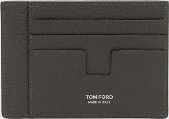 Tom Ford Portacarte piatto in pelle di vitello con sette slot e logo laminato