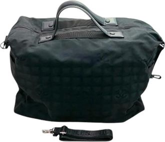 Chanel Pre-owned Weekend Bags, female, Black, Size: ONE SIZE Pre-owned New Travel Line Nylon Boston Bag