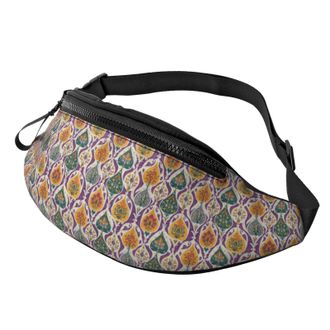 Generic Retro Pattern 1 Print Bum Bags Belt Bag Unisex Crossbody For Ladies Workout Outdoors 14X35Cm