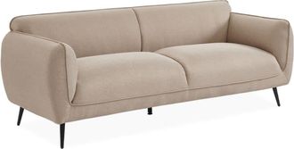 Sweeek Sof&aacute; en tela con patas de metal, 3 plazas, beige