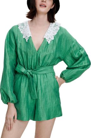 Maje Linen-Blend Romper
