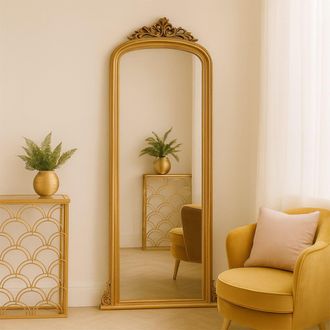 Melody Maison Tall Gold Ornate Vintage Wall / Leaner Mirror 80cm X 180cm | Size: 80 cm X 180 cm