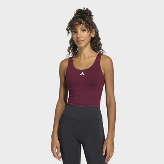 adidas Tanktop ADIDAS PERFORMANCE 3-STREIFEN STUDIO ALL ME, LEICHT ST&Uuml;TZEND, Damen, Gr. XXL, maroon, Obermaterial: 79% Polyester, 21% Elasthan (LYCRA), Tops 