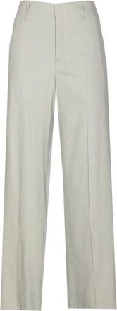 Alysi Pantalone Lino Stretch Ampio - Dames - Wijde Broeken - Grijs - S - Leer - Broeken