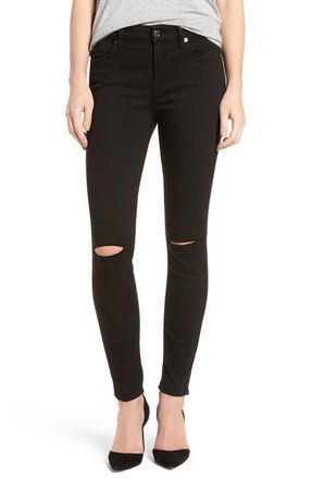 7 For All Mankind b(air) Ankle Skinny Jeans in Bair Black 2 at Nordstrom, Size 28
