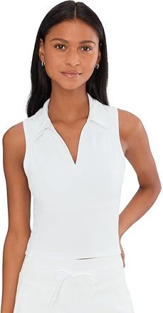Beyond Yoga Sport Active Polo Tank Top Womens Clothing White : MD, Polyester/Spandex