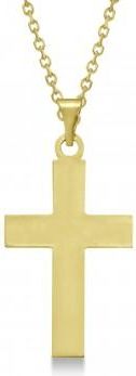 Allurez Cross Pendant for Men or Women in 14k Yellow Gold